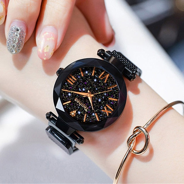 Ladies magnetic starry sky clock luxury women watches fashion diamond female quartz wristwatches discount relogio feminino zegarek damski